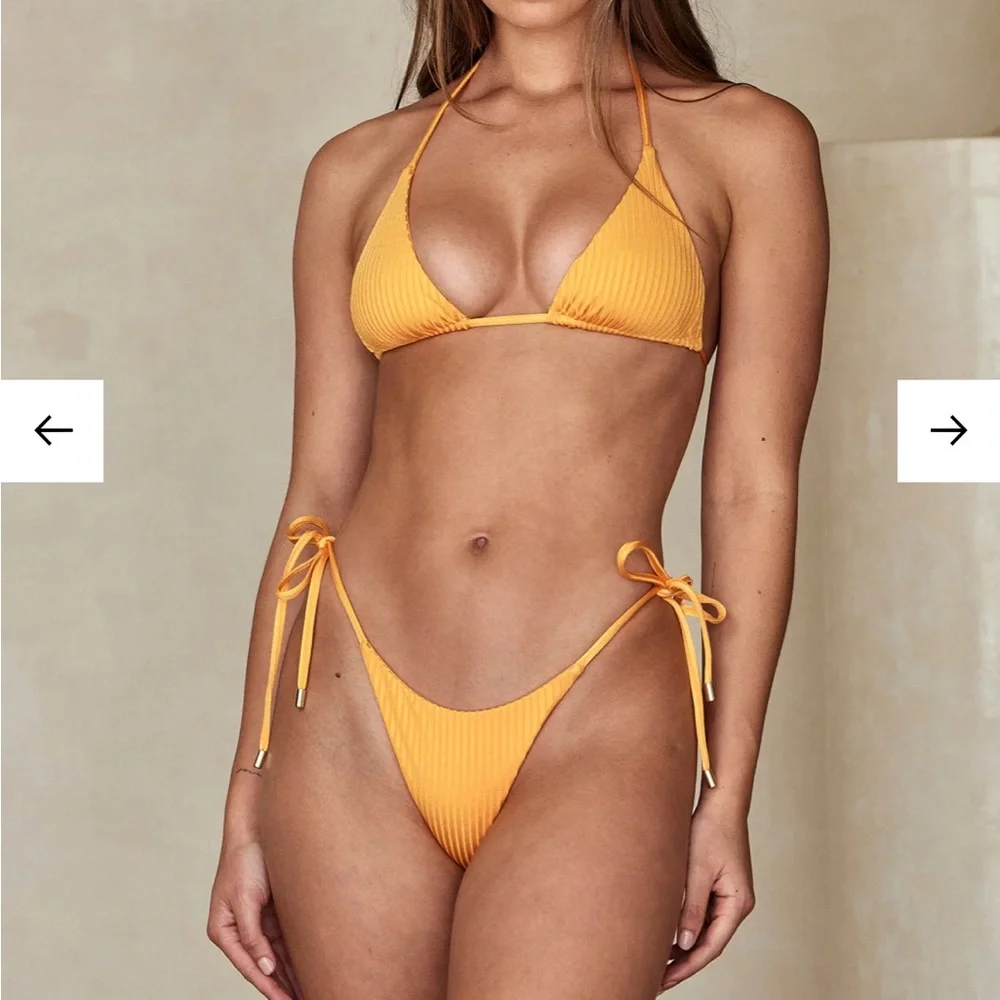 Monday Swimwear Palma Bottom - Clementine Wide Rib